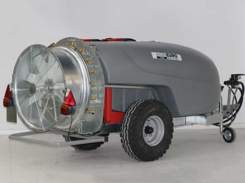 Atomizzatore trainato Gray T Car 1000/80 con attacco a trattore per irrorazione - Capacit&agrave; 1000L - Pompa AR1064