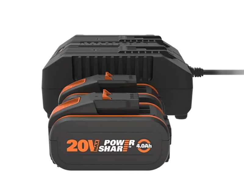 Worx WA3611 - Starter Kit Caricabatterie doppio + 2x Batterie 20V/4Ah