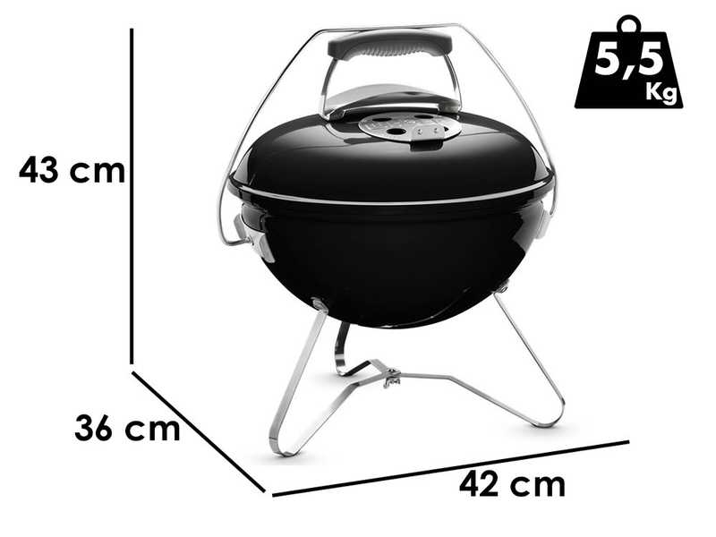 Weber Smokey Joe Premium Black - Barbecue a carbone portatile