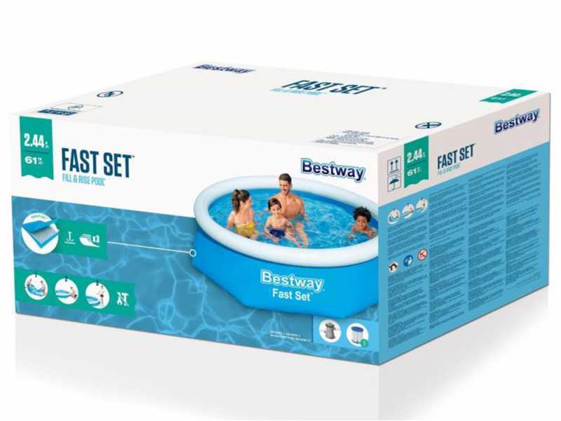 Bestway Fast Set 57450 - &Oslash;244x61 cm - Piscina gonfiabile + Pompa filtro 16 W