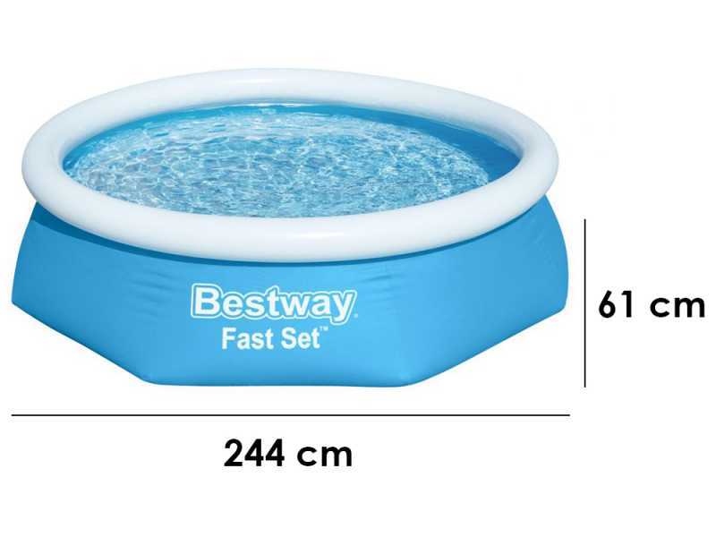 Bestway Fast Set 57450 - &Oslash;244x61 cm - Piscina gonfiabile + Pompa filtro 16 W