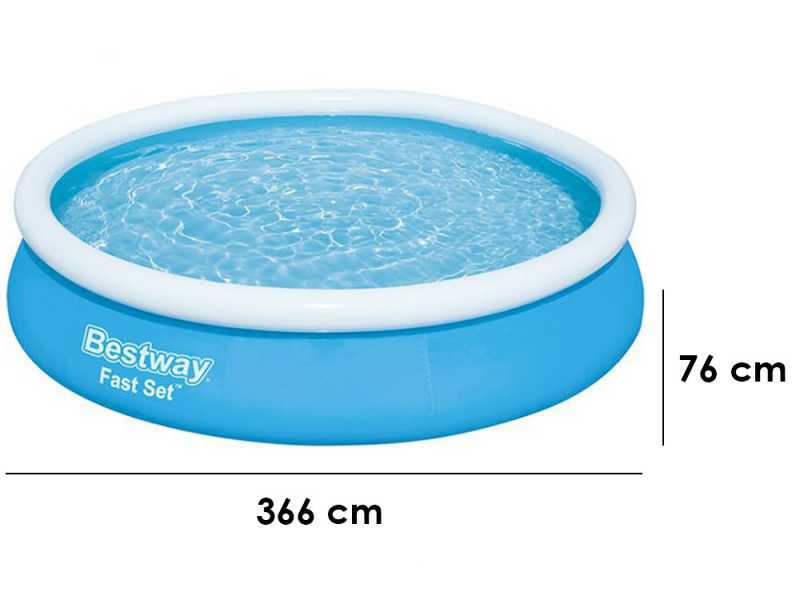 Bestway Fast Set 57274 - &Oslash;366x76 cm - Piscina gonfiabile + Pompa filtro 16 W