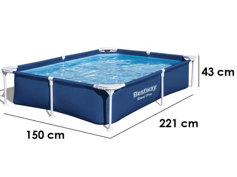 Bestway Steel Pro 56401 - 221x150x43 cm - Piscina fuori terra