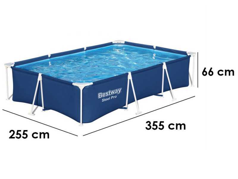 Bestway Steel Pro 56411 - 300x201x66 cm - Piscina fuori terra + Pompa filtro 16 W