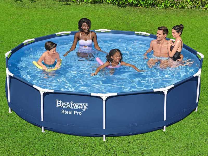 Bestway Steel Pro 56681 - &Oslash;366x76 cm - Piscina Rotonda + Pompa filtro 16 W