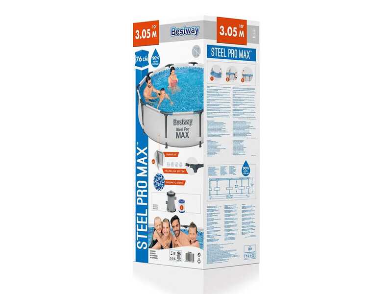 Bestway Steel Pro Max 56408 - &Oslash;305x76 cm - Piscina Rotonda + Pompa filtro 16 W