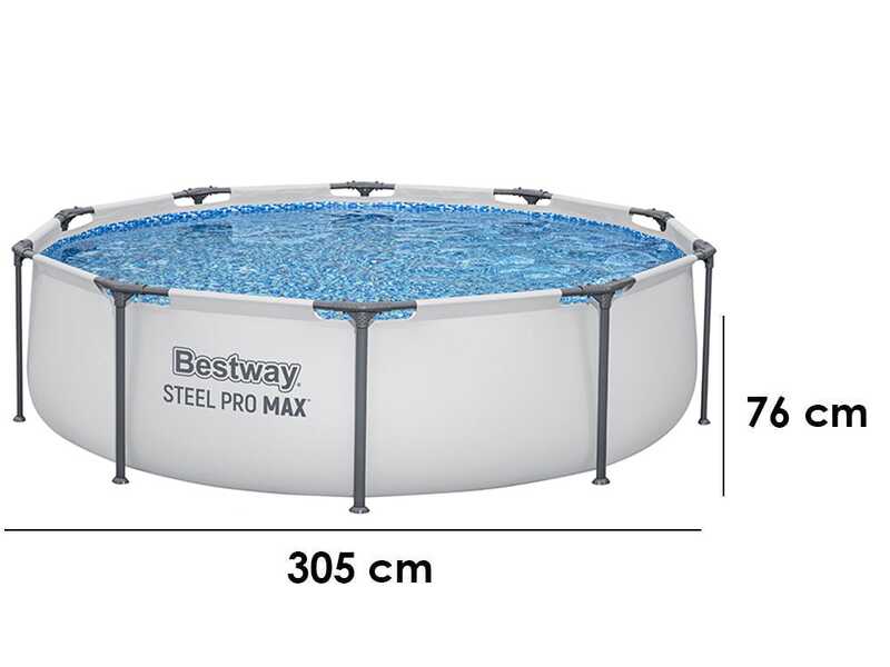 Bestway Steel Pro Max 56408 - &Oslash;305x76 cm - Piscina Rotonda + Pompa filtro 16 W