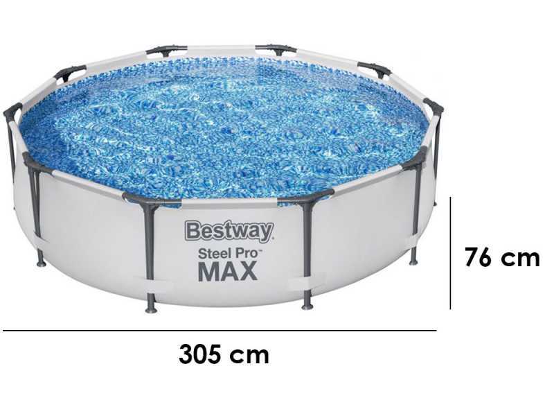 Bestway Steel Pro Max 56408 - Piscina Rotonda + Pompa filtro 16 W