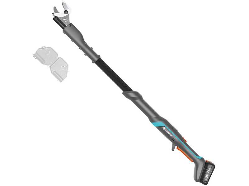 Gardena EasyCut 110/18V P4A - Forbice elettrica da potatura su asta - 18V 2Ah - Diametro di taglio 28mm