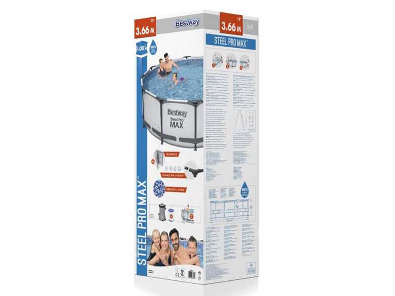 Bestway Steel Pro Max 56418 - &Oslash;366x100 cm - Piscina Rotonda + Pompa filtro e scaletta