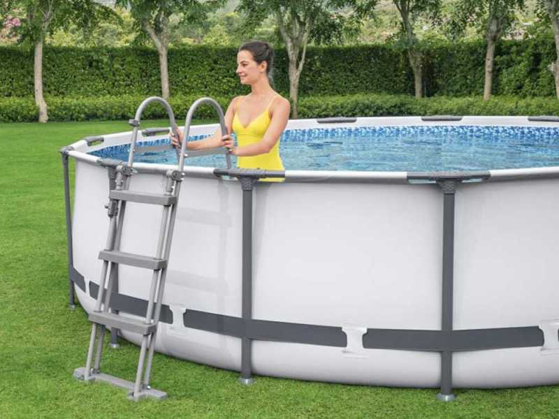 Bestway Steel Pro Max 56418 - Piscina Rotonda + Pompa filtro 16 W e scaletta