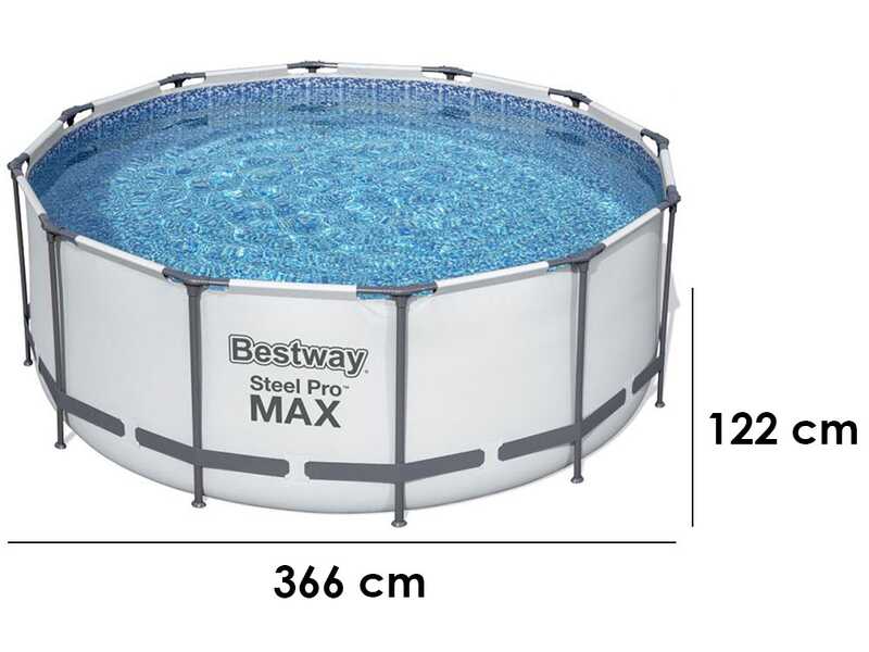 Bestway Steel Pro Max 56420 - &Oslash;366x122 cm - Piscina Rotonda