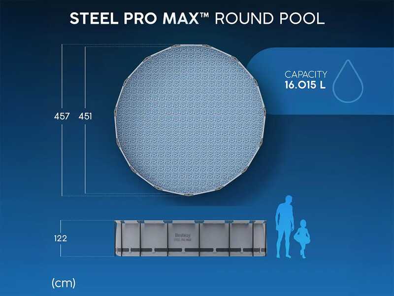 Bestway Steel Pro Max 56438 - &Oslash;457x122 cm - Piscina Rotonda