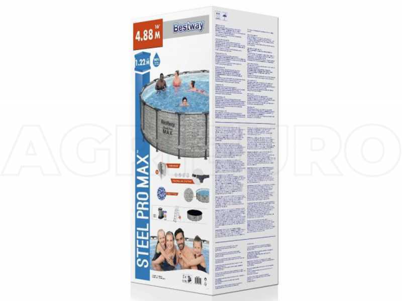 Bestway Steel Pro Max 5619E - &Oslash;488x122 cm - Piscina Rotonda