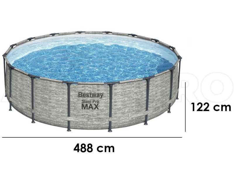 Bestway Steel Pro Max 5619E - &Oslash;488x122 cm - Piscina Rotonda