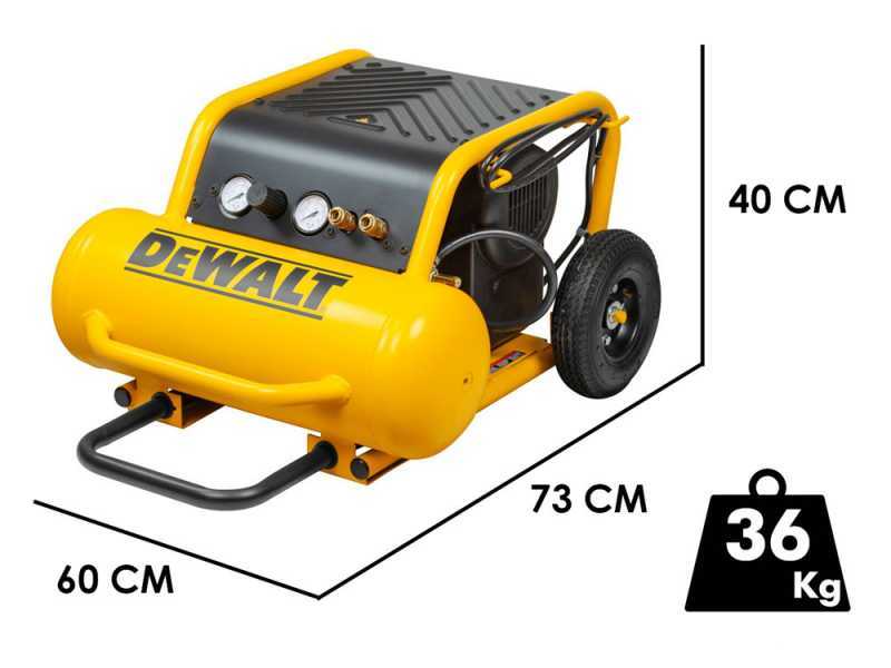DeWalt DPC17PS-QS - Compressore aria elettrico portatile monofase, oil-less - Motore 2.5 HP - 17 lt