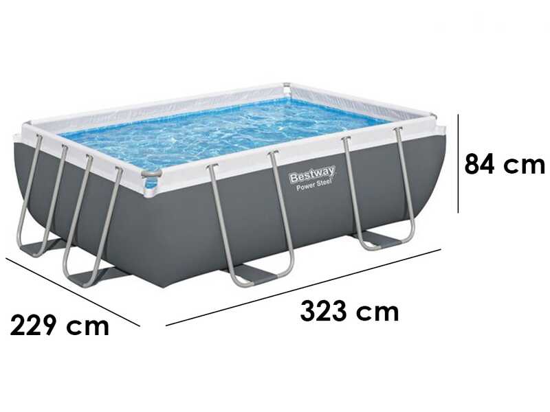 Bestway Power Steel 56629 - Piscina fuori terra + Pompa filtro 16 W
