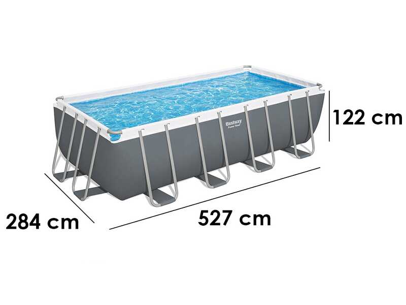 Bestway Power Steel 56671 - 488x244x122 cm - Piscina fuori terra