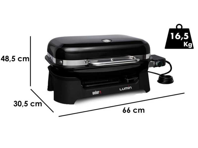 Weber Lumin Black - Barbecue portatile elettrico