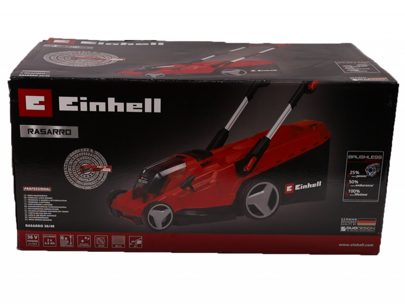 Einhell RASARRO 36/40 - Tagliaerba a batteria - 2x18V/4Ah - Taglio 40 cm