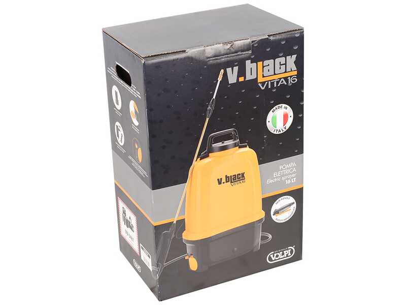 Volpi V-BLACK VITA 16 - Pompa irroratrice elettrica a batteria - A spalla