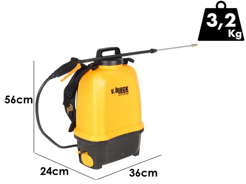 Volpi V-BLACK VITA 16 - Pompa irroratrice elettrica a batteria - A spalla