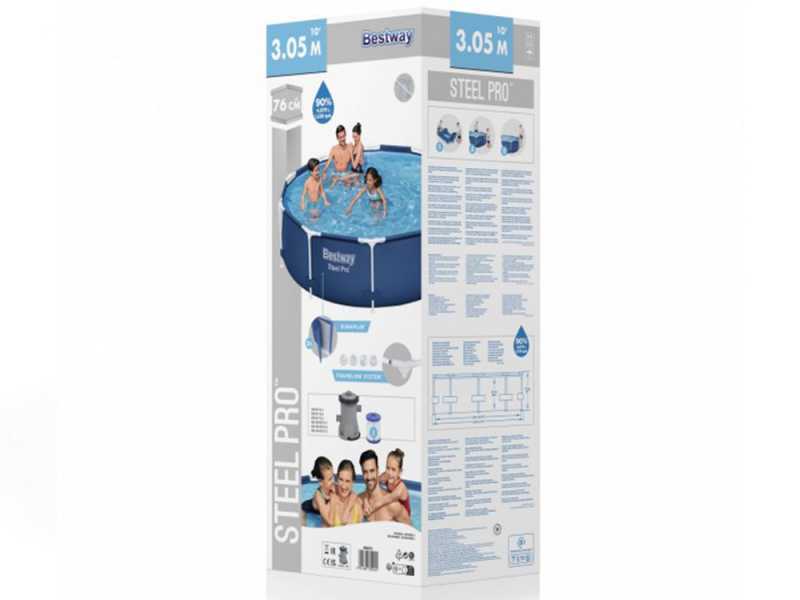 Bestway Steel Pro 56679 - &Oslash;305x76 cm - Piscina Rotonda + Pompa filtro 16 W