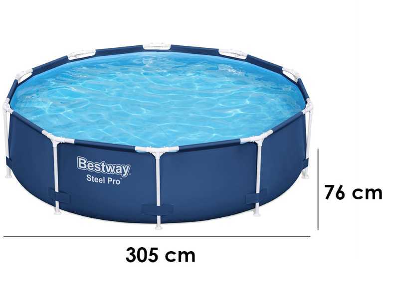 Bestway Steel Pro 56679 - &Oslash;305x76 cm - Piscina Rotonda + Pompa filtro 16 W
