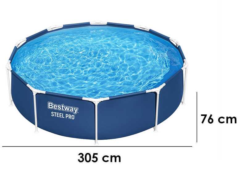 Bestway Steel Pro 56679 - &Oslash;305x76 cm - Piscina Rotonda + Pompa filtro 16 W