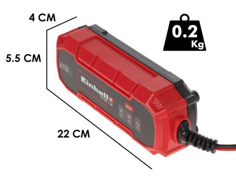 Einhell CE-BC 1 M - 6/12V - Caricabatteria e mantenitore di carica - max 32 Ah