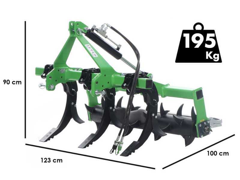 Seven Italy Simply - Ripuntatore a 3 elementi 120 cm rullo idraulico
