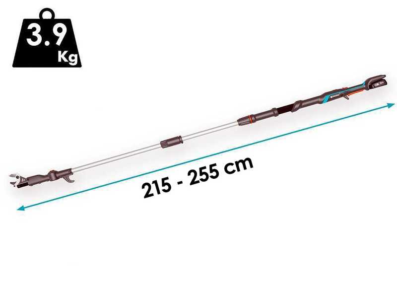 Gardena HighCut 250/18V P4A - Forbice elettrica da potatura su asta - 18V 2ah