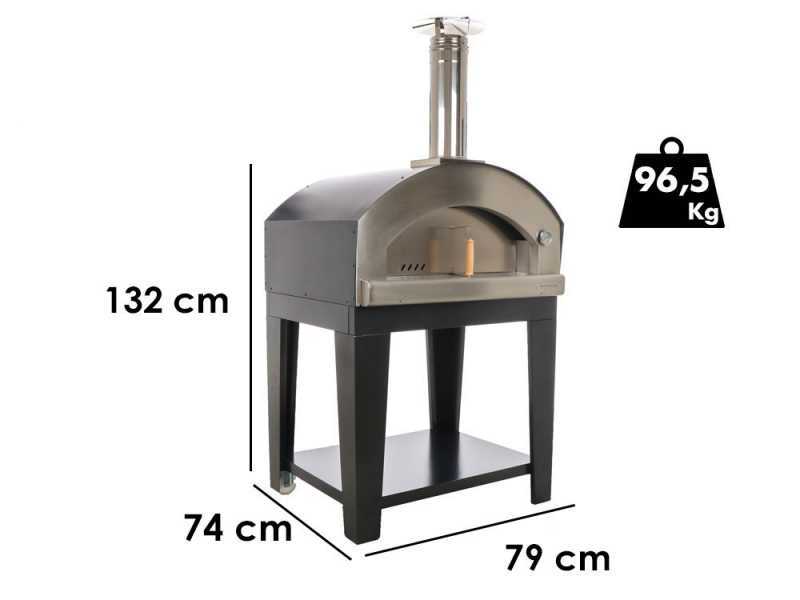 Rossofuoco Campagnolo Nero - Forno a legna da esterno con carrello