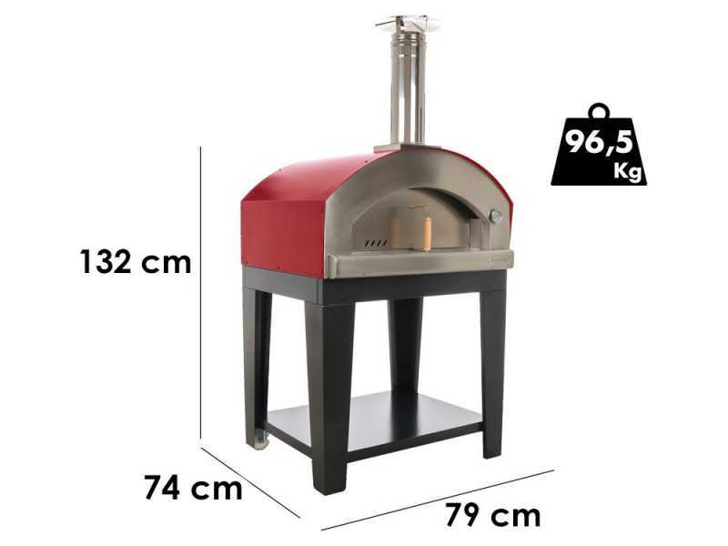Rossofuoco Campagnolo Rosso - Forno a legna da esterno con carrello