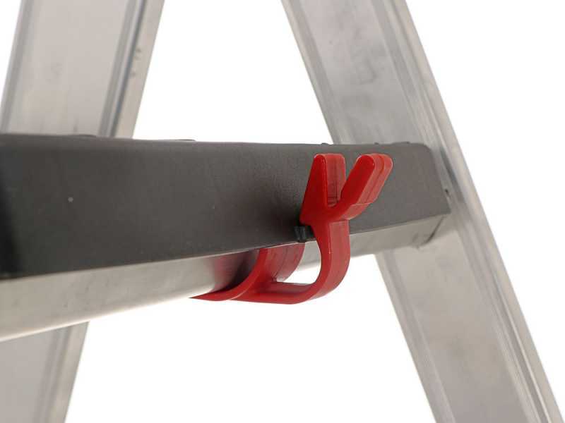 Scala A 4 Gradini In Alluminio Professionale - Portata 150 Kg, Certificata EN 131, Con Vano Portaoggetti, Per Casa E Lavoro - Foto 7