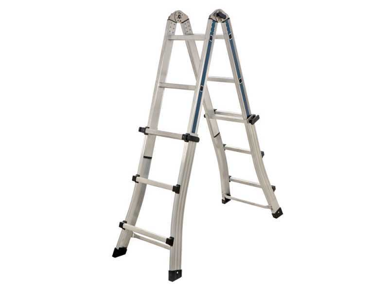 S.T.P. Universale A20UNINA, 2x6 gradini, 3.08 m - Scala in alluminio telescopica - Altezza stimata operativa 4.08 m