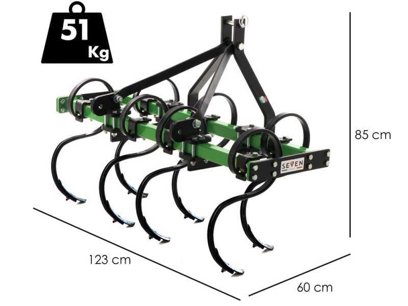 Seven Italy Vibropac 120 - Vibrocoltivatore - 7 denti - Larghezza di lavoro 120 cm