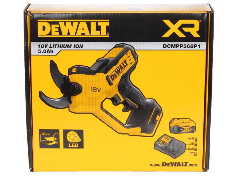 DeWalt DCMPP568N-XJ - Forbice elettrica da potatura - Diametro di taglio 38mm - SENZA BATTERIA E CARICABATTERIA
