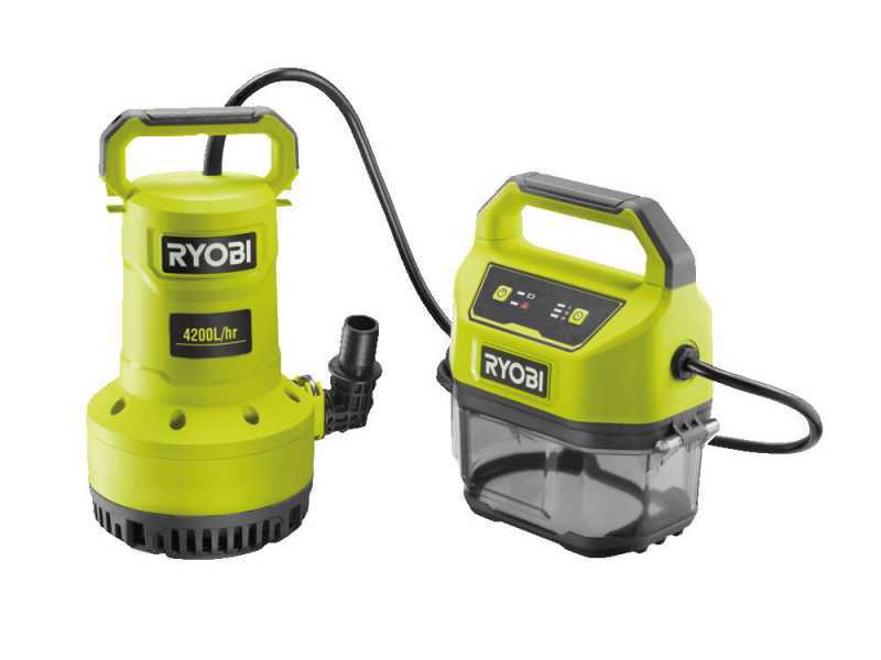 Ryobi RY18SPA-0 - Pompa sommersa per acque chiare e scure - 18V - SENZA BATTERIA E CARICABATTERIA