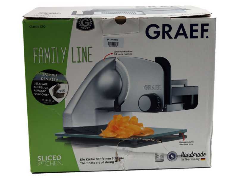 Graef Classic C90 Silver - Affettatrice 2 in 1 con affettaverdure - Lama da 170 mm