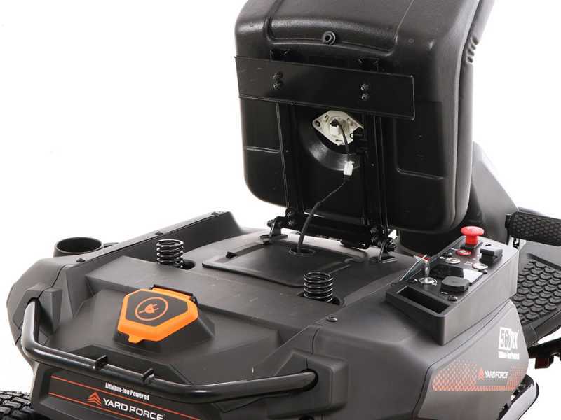 Yard Force E559 - Trattorino taglierba a batteria 56V/50Ah - Scarico laterale e mulching