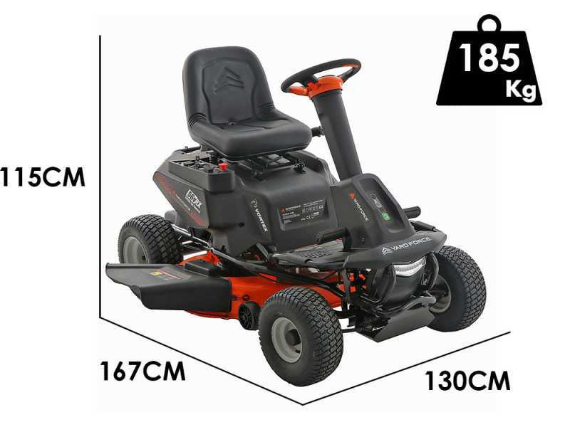 Yard Force E559 - Trattorino taglierba a batteria 56V/50Ah - Scarico laterale e mulching