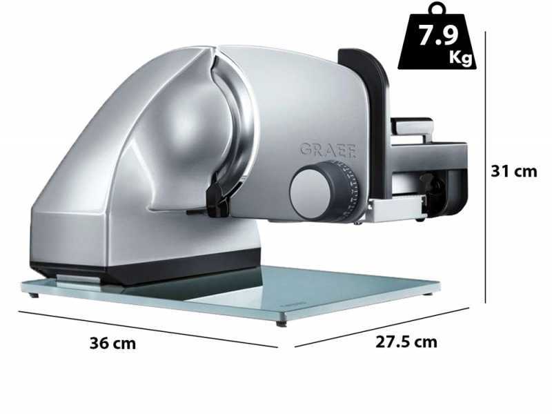 Graef Master M90 Silver - Affettatrice 2 in 1 con affettaverdure - Lama da 170 mm