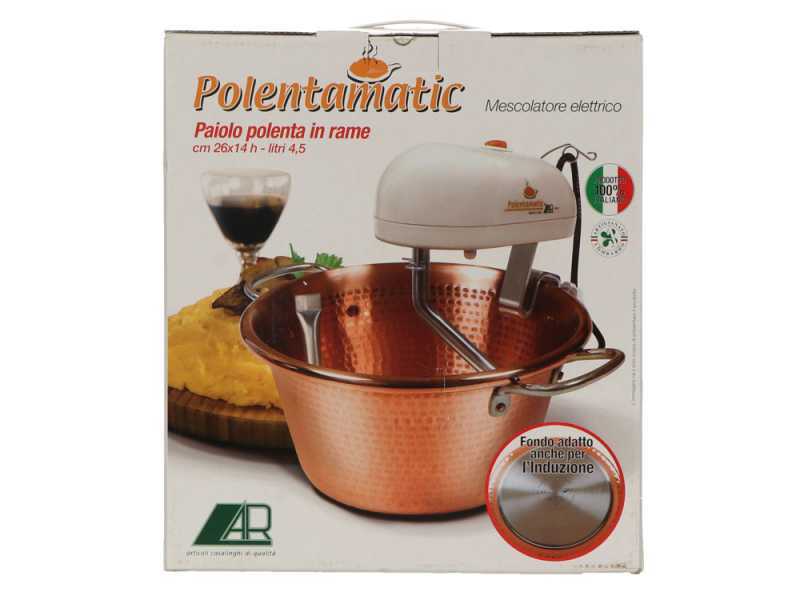 LAR Polentamatic - Paiolo in rame elettrico martellato per polenta a induzione 6.5L - 8W