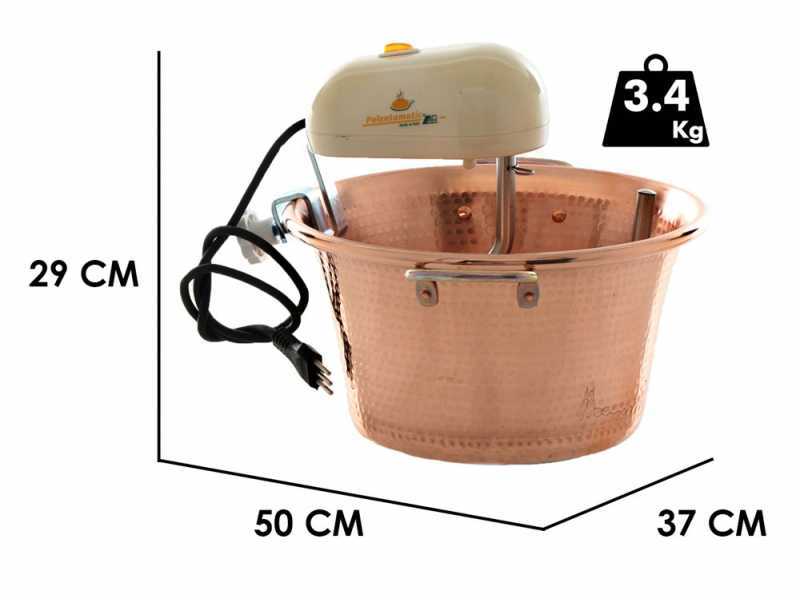 LAR Polentamatic - Paiolo in rame elettrico martellato per polenta a induzione 6.5L - 8W