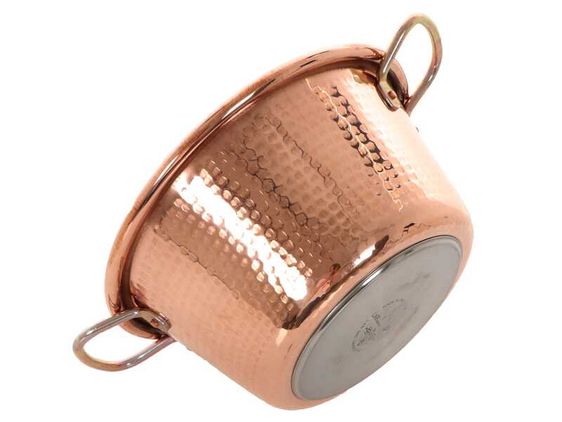 LAR Polentamatic - Paiolo in rame elettrico martellato per polenta a induzione 6.5L - max 8W