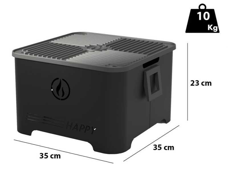 Linea VZ Happy Nero - Barbecue portatile a pellet