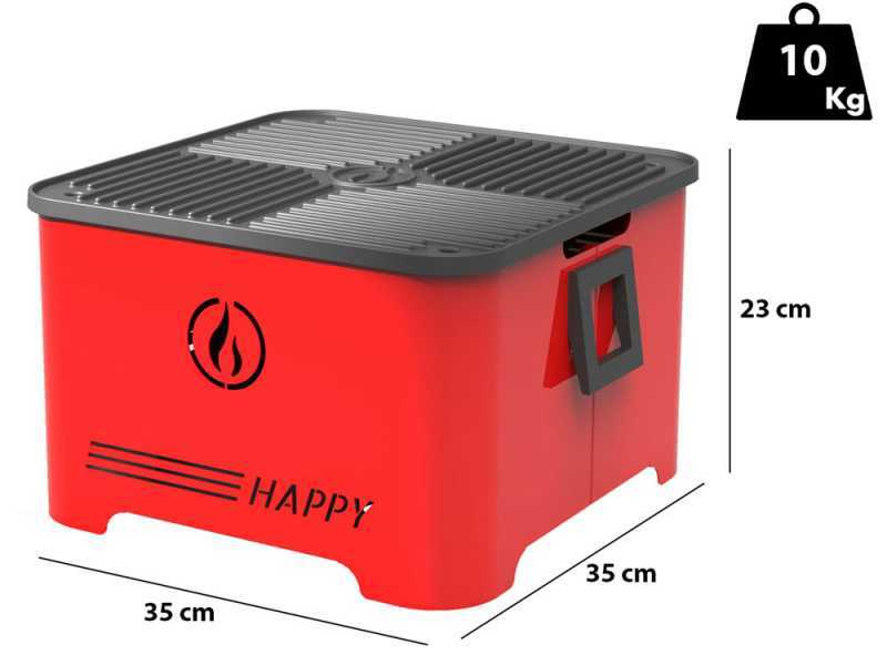 Linea VZ Happy Rosso - Barbecue portatile a pellet