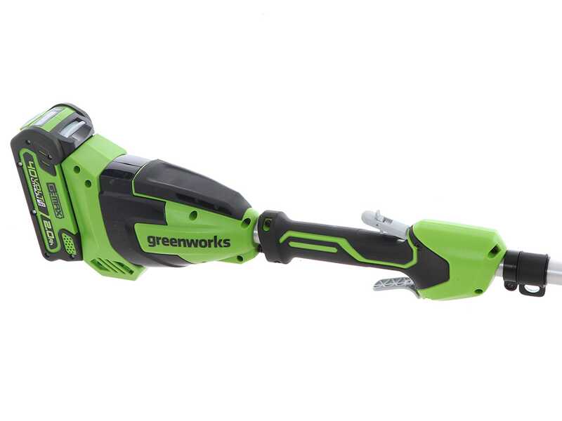 Greenworks G40PSFK2 - Potatore a batteria a spalla su asta di prolunga - Batteria 40V 2Ah