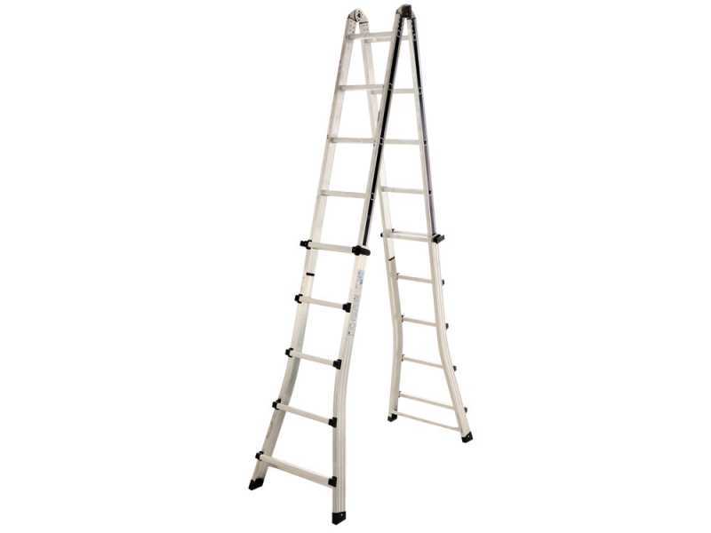 S.T.P. Universale A20UNINC, 2x10 gradini, 5.48 m - Scala in alluminio telescopica - Altezza stimata operativa 6.48 m
